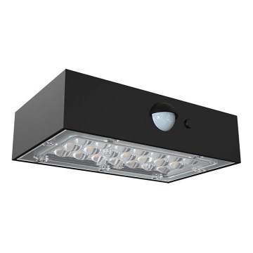 LED Solarna zidna lampa sa senzorom LED/3W/3,7V 3000K/4000K IP65 crno