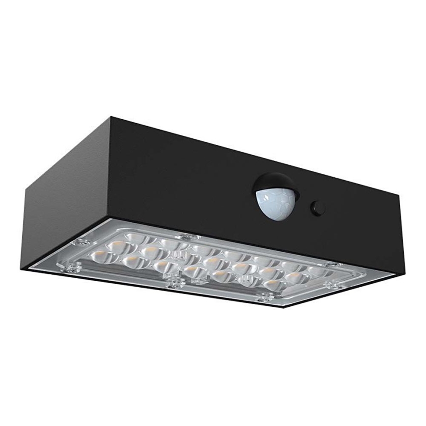 LED Solarna zidna lampa sa senzorom LED/3W/3,7V 3000K/4000K IP65 crno