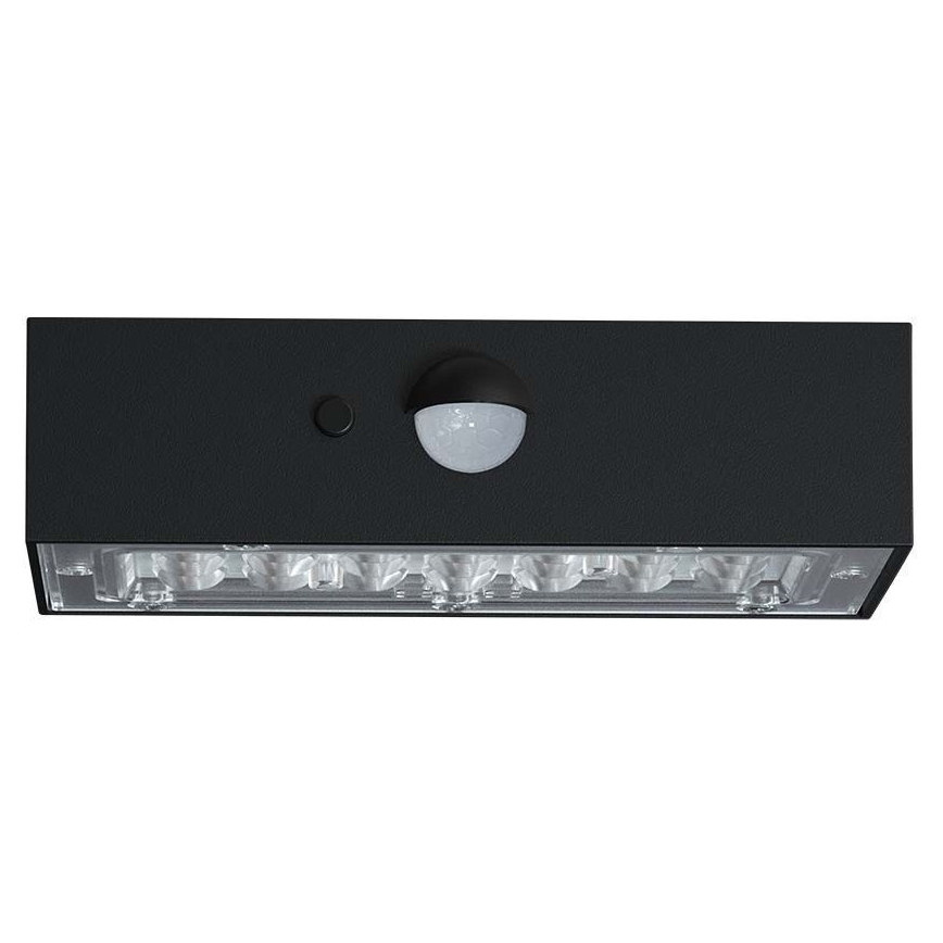 LED Solarna zidna lampa sa senzorom LED/3W/3,7V 3000K/4000K IP65 crno