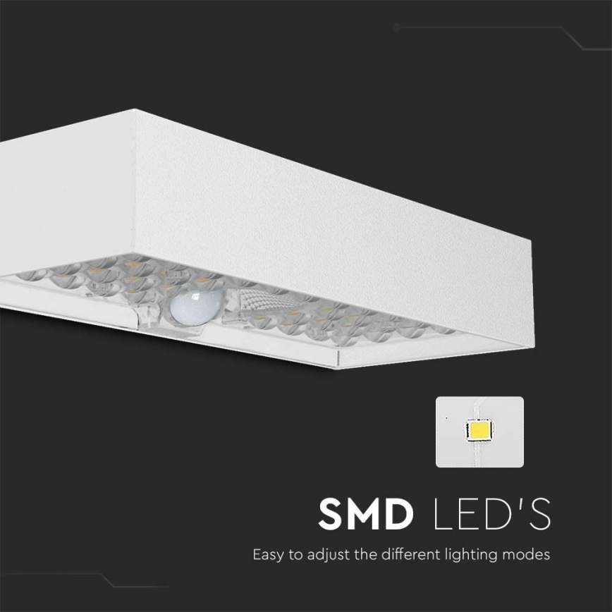 LED Solarna zidna lampa sa senzorom LED/6W/3,7V IP65 4000K bela