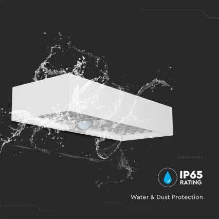 LED Solarna zidna lampa sa senzorom LED/6W/3,7V IP65 4000K bela