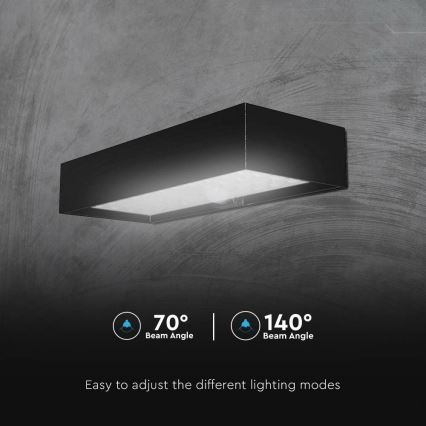 LED Solarna zidna lampa sa senzorom LED/6W/3,7V IP65 4000K crno