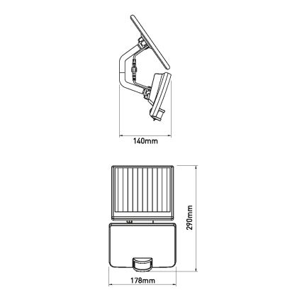 LED Solarna zidna lampa sa senzorom LED/8W/3,7V 2000 mAh IP54