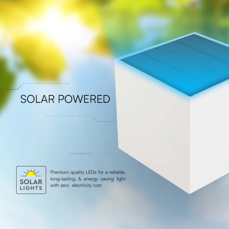 LED Solarna zidna lampa sa senzorom LED/9W/3,7V IP65 3000K bela