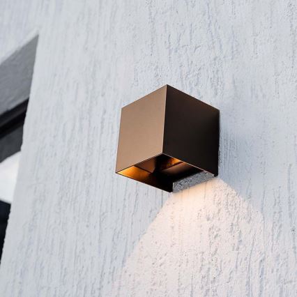 LED Solarna zidna lampa sa senzorom LED/9W/3,7V IP65 4000K braon
