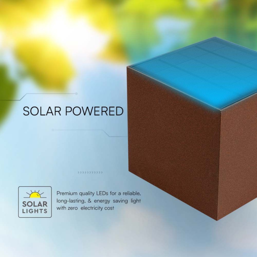 LED Solarna zidna lampa sa senzorom LED/9W/3,7V IP65 4000K braon