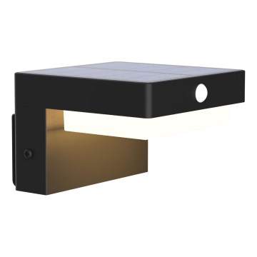 LED Solarna zidna lampa sa senzorom MALI LED/4,5W/3,7V 2000 mAh IP44 crno