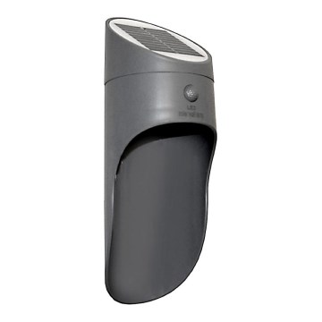 LED Solarna zidna lampa sa senzorom PALESA LED/1W/3,7V IP65 1800 mAh sivo