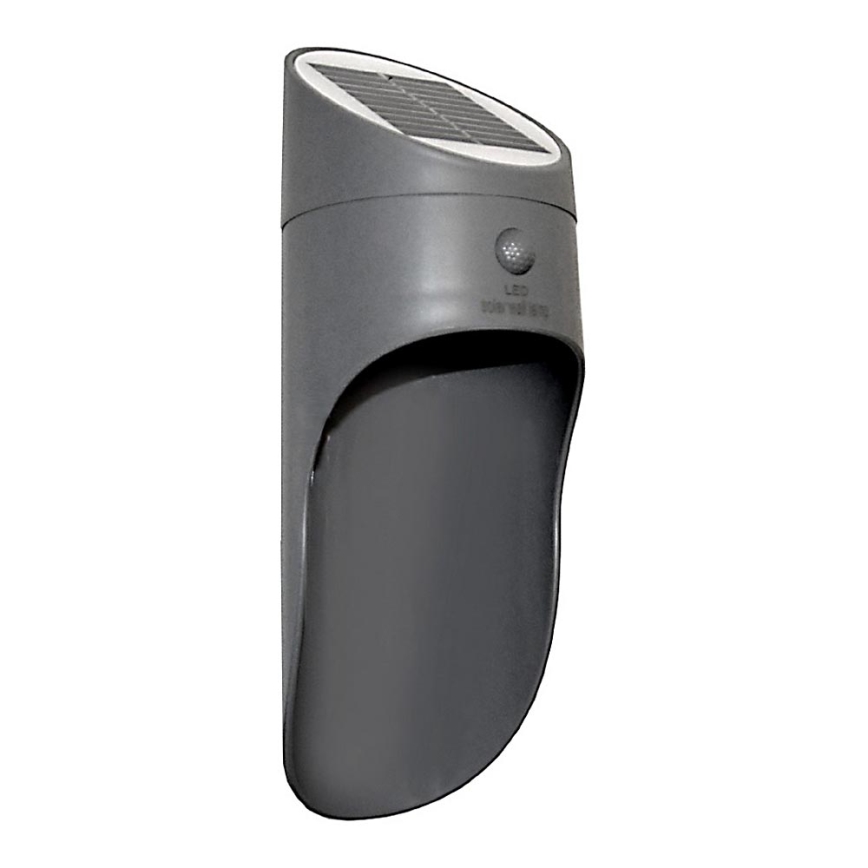 LED Solarna zidna lampa sa senzorom PALESA LED/1W/3,7V IP65 1800 mAh sivo