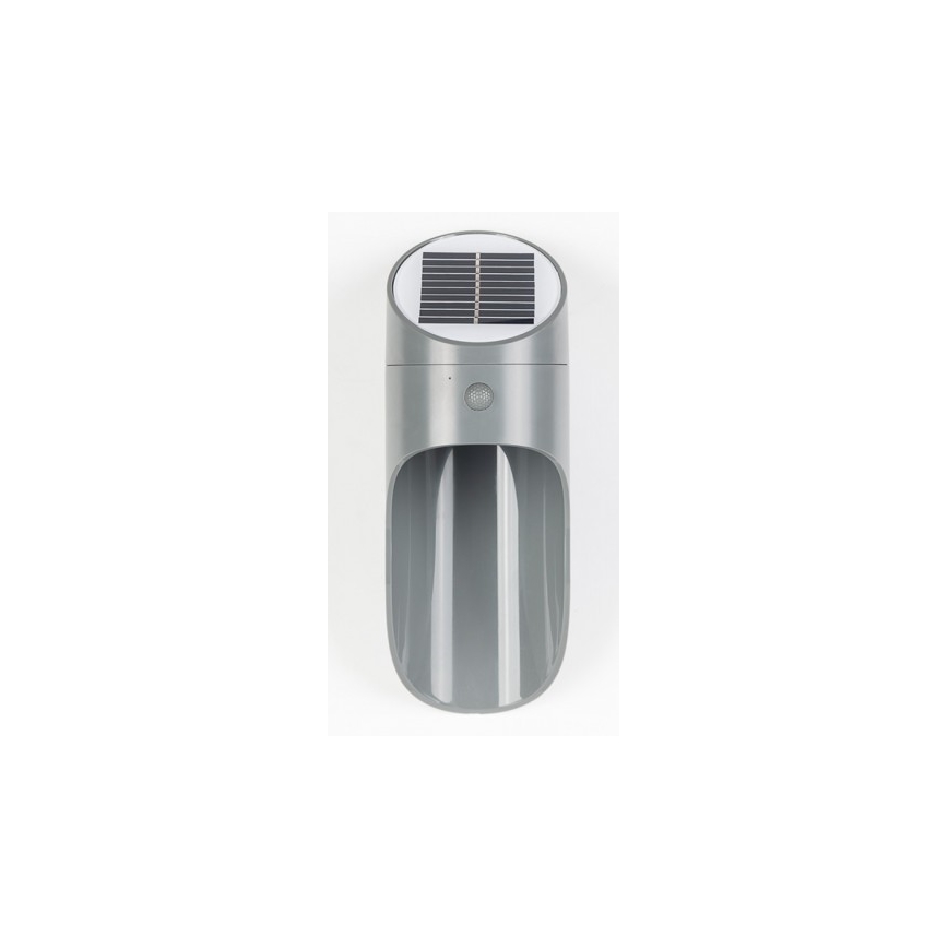 LED Solarna zidna lampa sa senzorom PALESA LED/1W/3,7V IP65 1800 mAh sivo