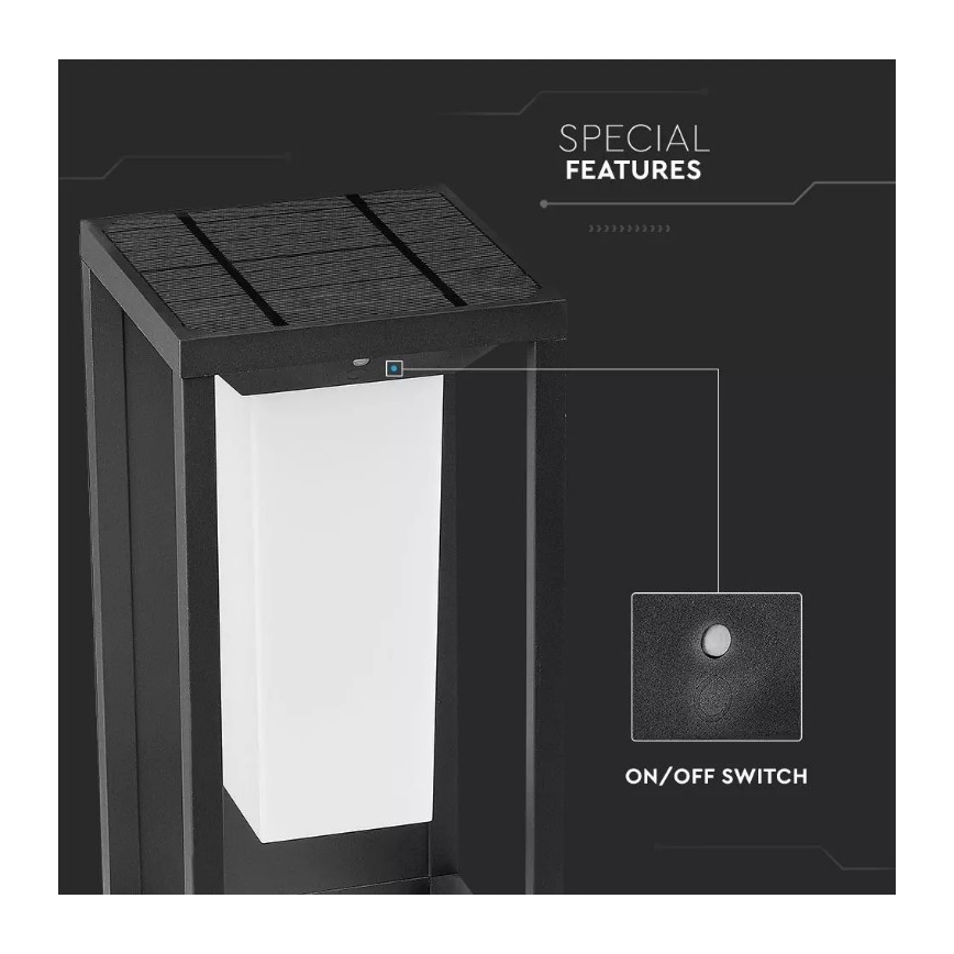 LED Solarna zidna lampa sa senzorom SAMSUNG CHIP LED/2W/3,7V IP65 2600 mAh