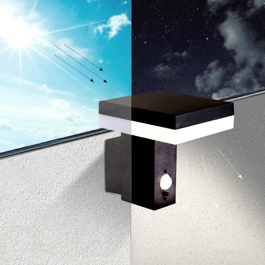 LED Solarna zidna lampa sa senzorom SOLARIS2 LED/5,5W/3,7V 4000K IP44 2600 mAh