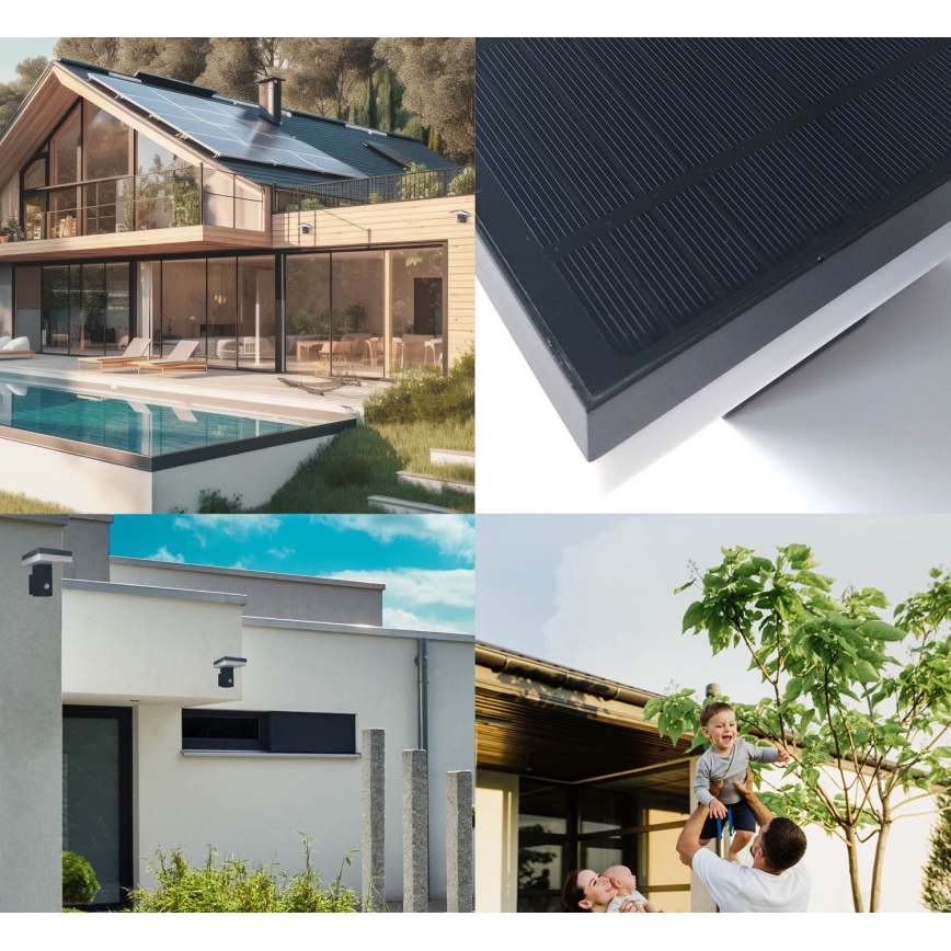 LED Solarna zidna lampa sa senzorom SOLARIS2 LED/5,5W/3,7V 4000K IP44 2600 mAh