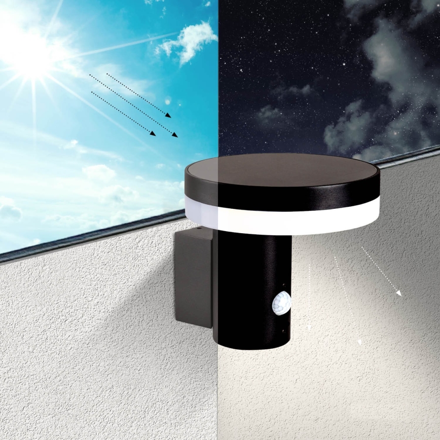 LED Solarna zidna lampa sa senzorom SOLARIS3 LED/5,5W/3,7V 4000K IP44 2600 mAh