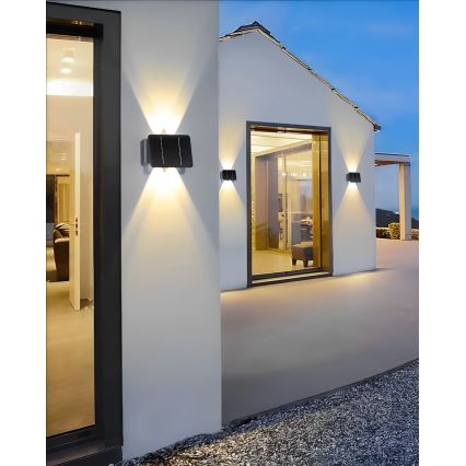 LED Solarna zidna rasveta 4xLED/1,5W/3,7V 1500 mAh IP54 crno