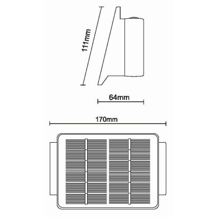 LED Solarna zidna rasveta 4xLED/1,5W/3,7V 1500 mAh IP54 crno