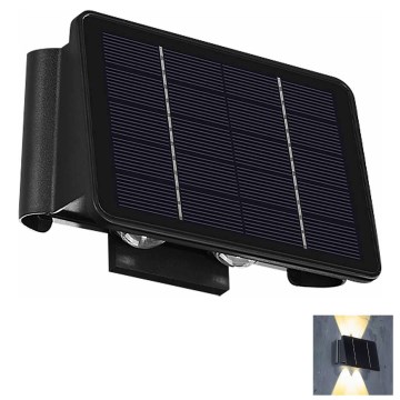 LED Solarna zidna rasveta 4xLED/1,5W/3,7V IP54 crno