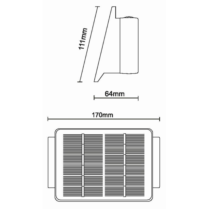 LED Solarna zidna rasveta 4xLED/1,5W/3,7V IP54 crno