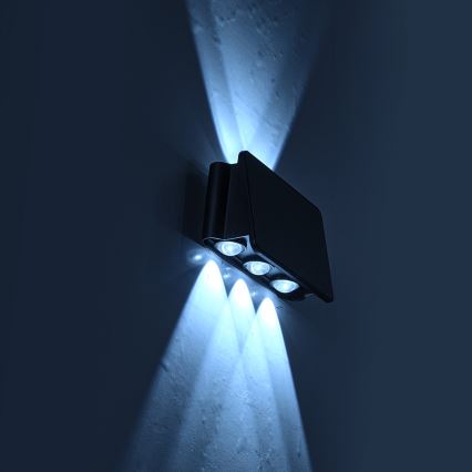 LED Solarna zidna rasveta ALF LED/4W/1200 mAh 6000K IP54 crno