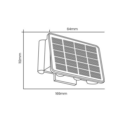 LED Solarna zidna rasveta ALF LED/4W/1200 mAh 6000K IP54 crno