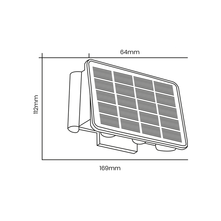 LED Solarna zidna rasveta ALF LED/4W/1200 mAh 6000K IP54 crno
