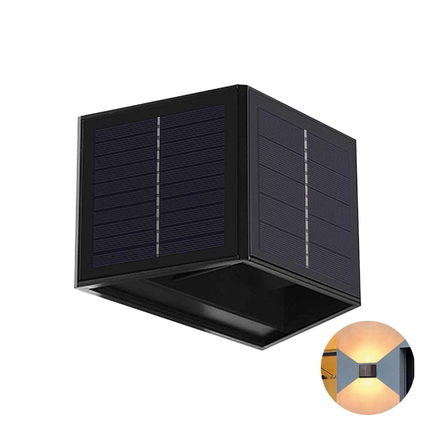 LED Solarna zidna rasveta CUBUS 2xLED/1,5W/3,7V IP54