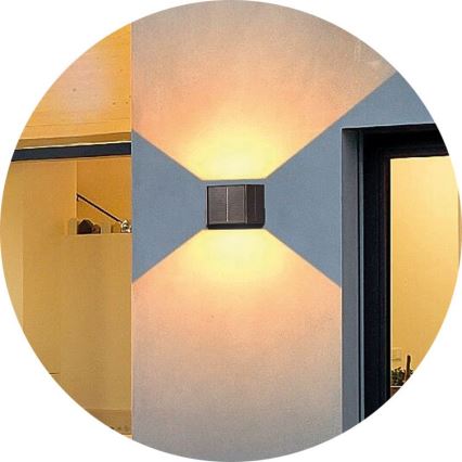 LED Solarna zidna rasveta CUBUS 2xLED/1,5W/3,7V IP54