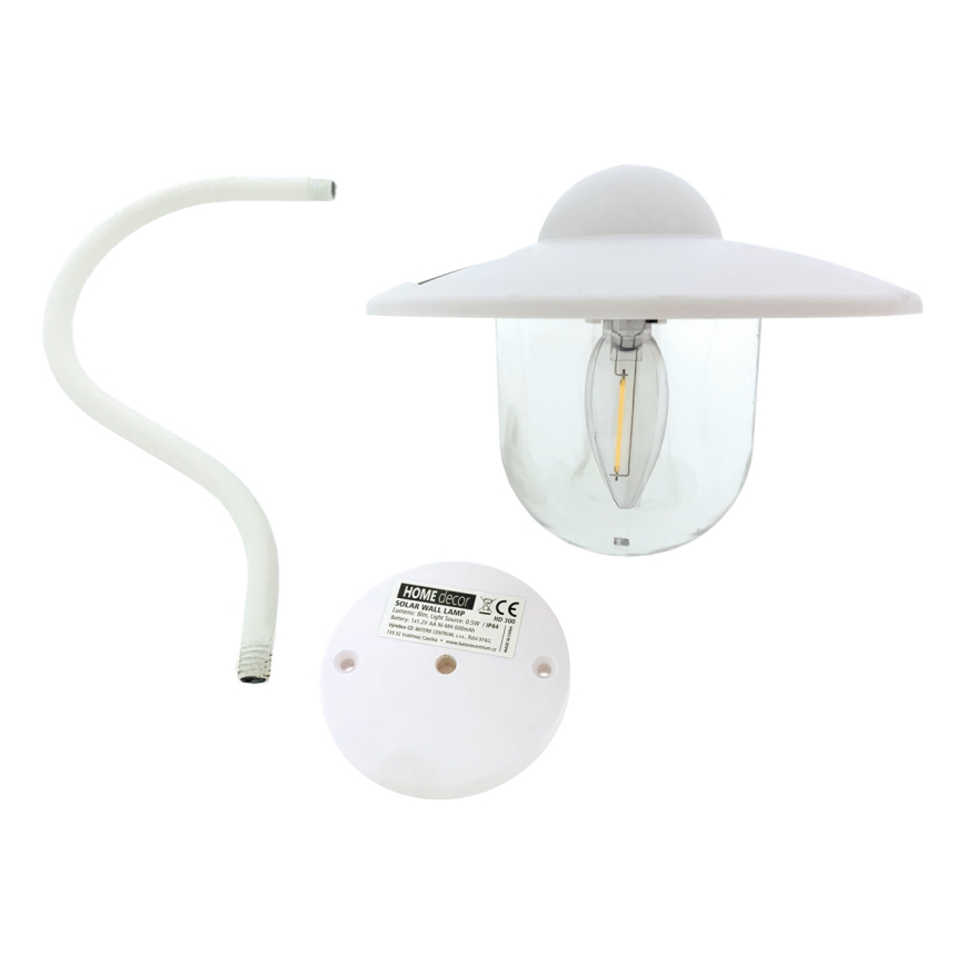 LED Solarna zidna rasveta LED/0,5W/1,2V 600 mAh IP44 bela