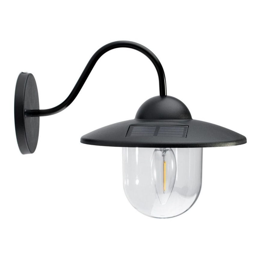 LED Solarna zidna rasveta LED/0,5W/1,2V IP44 crno