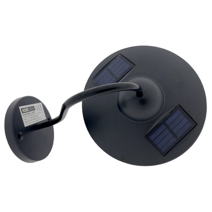 LED Solarna zidna rasveta LED/0,5W/1,2V IP44 crno