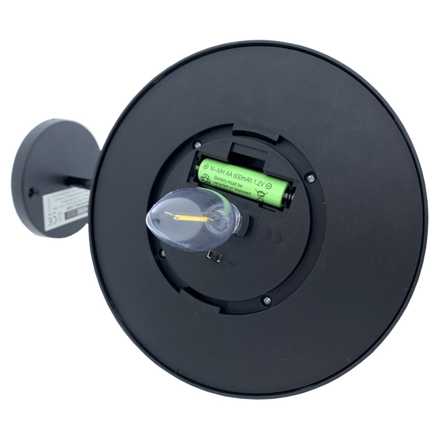 LED Solarna zidna rasveta LED/0,5W/1,2V IP44 crno