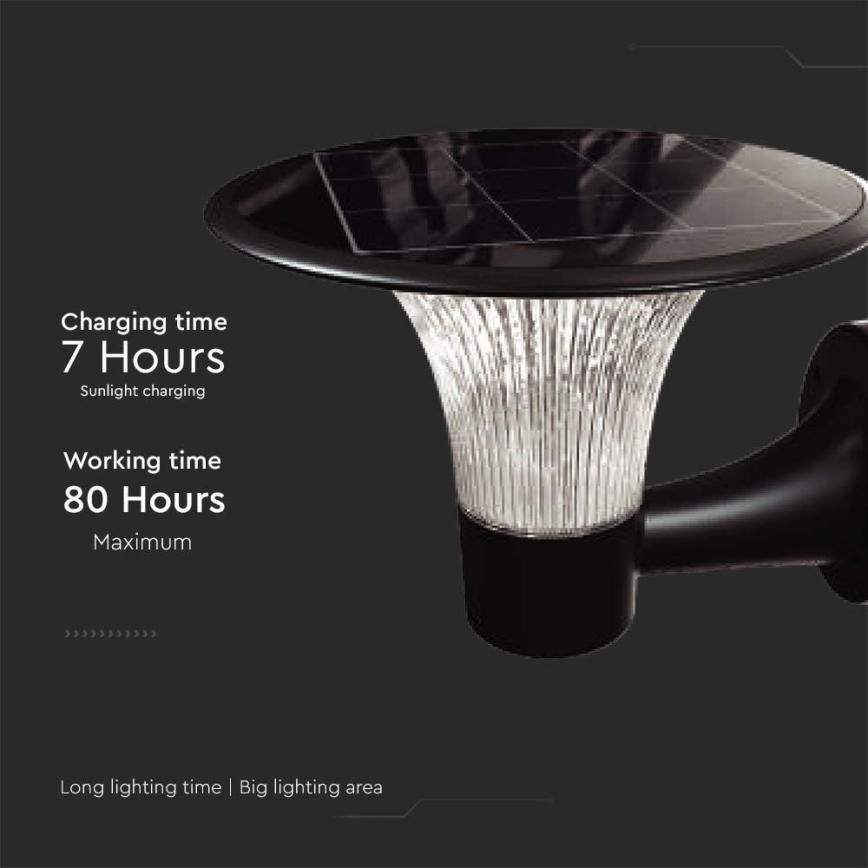 LED Solarna zidna lampa sa senzorom LED/15W/3,2V 4000K/6000K IP65