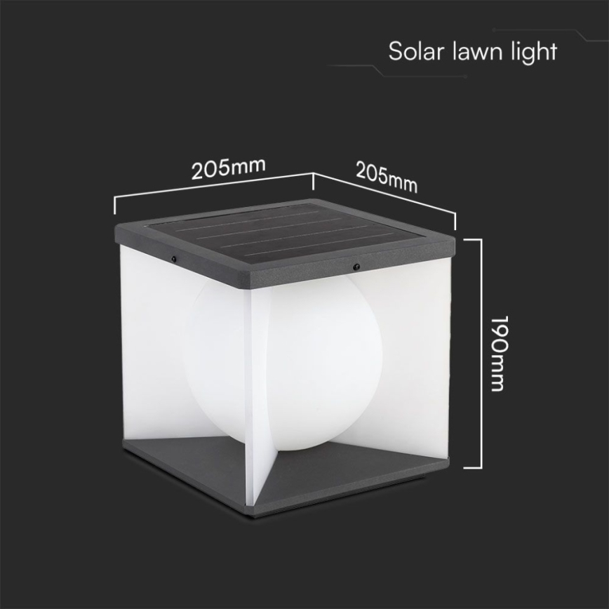 LED Prigušiva solarna zidna lampa LED/3W/3,7V IP65 3000K + Daljinski upravljač
