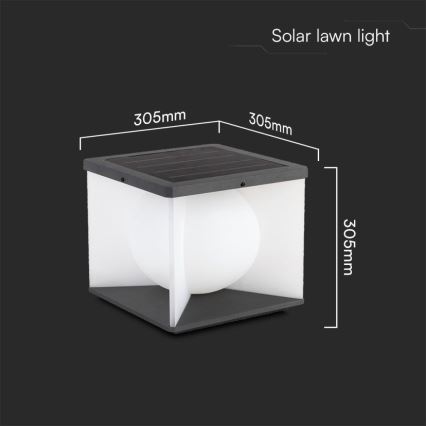 LED Prigušiva solarna zidna lampa LED/8W/3,7V IP65 3000K + Daljinski upravljač