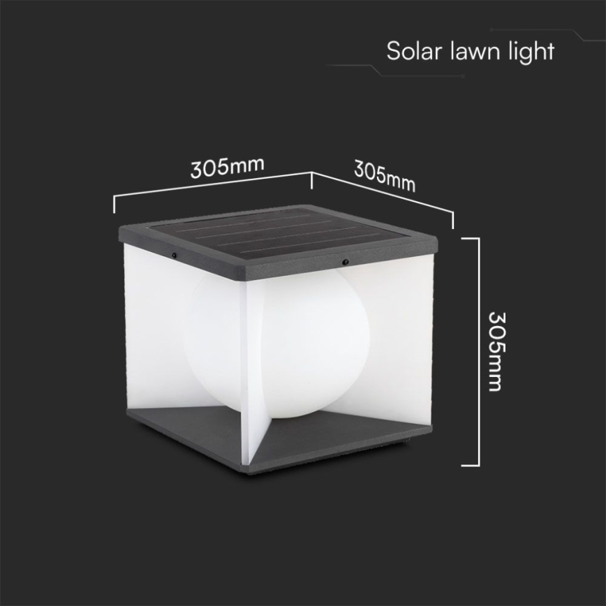 LED Prigušiva solarna zidna lampa LED/8W/3,7V IP65 3000K + Daljinski upravljač