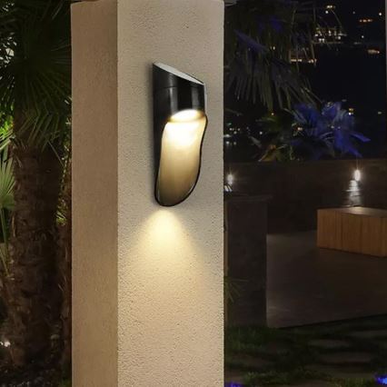 LED Solarna zidna rasveta PALESA LED/1W/3,7V IP65 1800 mAh crno