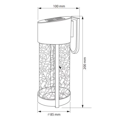 LED Solarna zidna rasveta VETRO LED/1,2V IP44