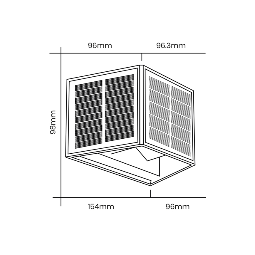 LED Solarna zidna rasveta WINGS LED/2W/3,2V 3000K IP54 crno