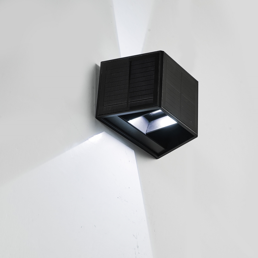 LED Solarna zidna rasveta WINGS LED/2W/3,2V 6000K IP54 crno