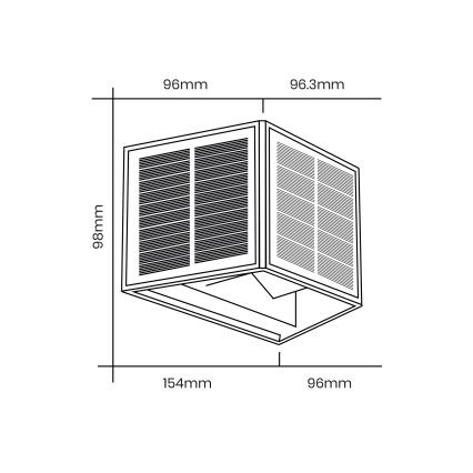 LED Solarna zidna rasveta WINGS LED/2W/3,2V 6000K IP54 crno
