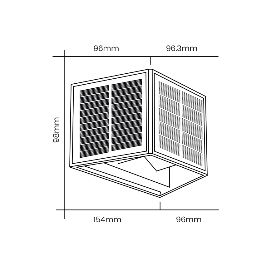 LED Solarna zidna rasveta WINGS LED/2W/3,2V 6000K IP54 crno