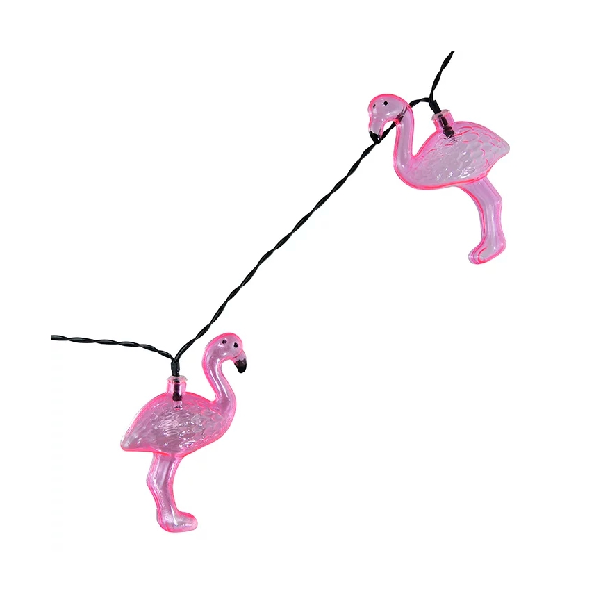 LED Solarni dekorativni lanac 10xLED 3,8 IP44 flamingo