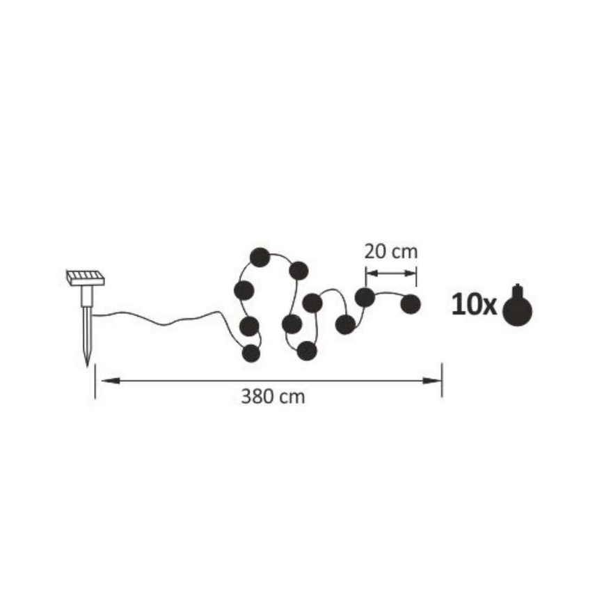 LED Solární dekorativni lanac LED/1,2V 3,8 m IP44
