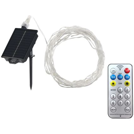 LED Solarni dekorativni lanac LED/3,7V 1800 mAh 10 m IP44 + Daljinski upravljač