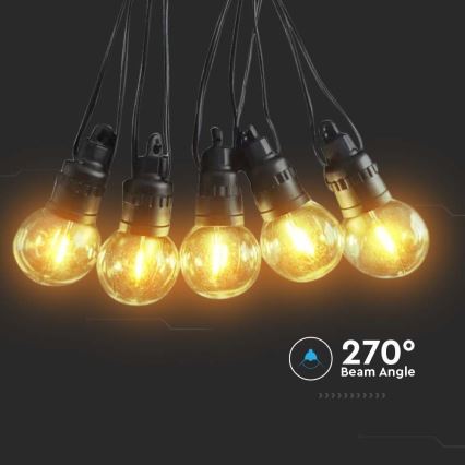 LED Solarni lanac 10xLED/0,5/4,5V 12 m 3000K IP44 1200 mAh + Daljinski upravljač