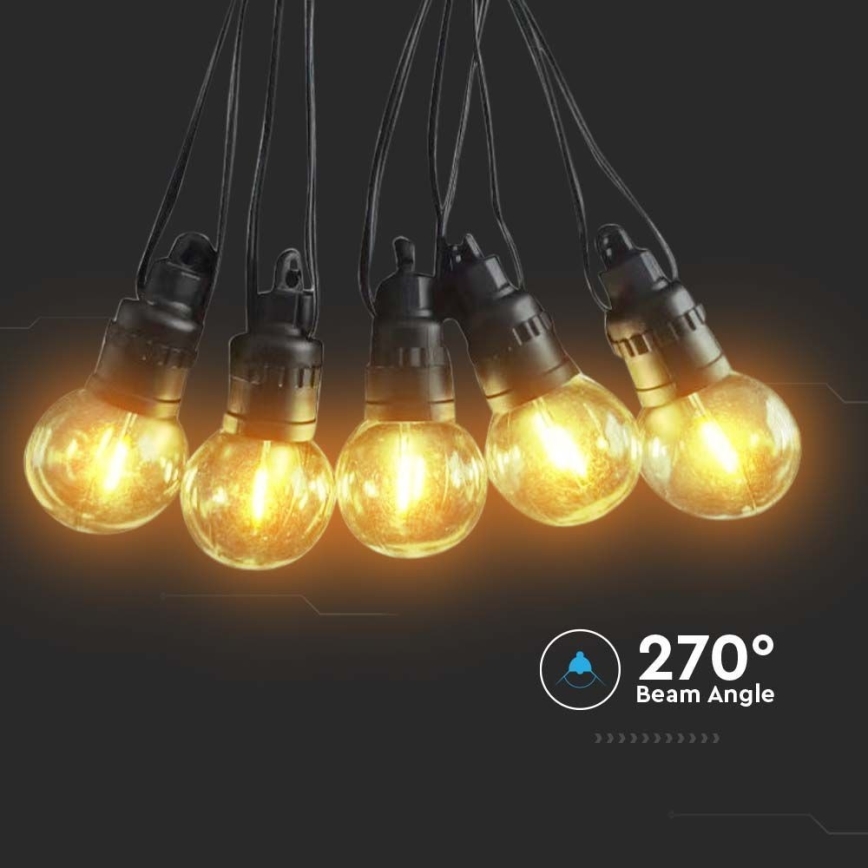 LED Solarni lanac 10xLED/0,5/4,5V 12 m 3000K IP44 1200 mAh + Daljinski upravljač