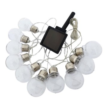 LED solarni lanac 10xLED/1,2V 2m 300 mAh IP44 toplo bela