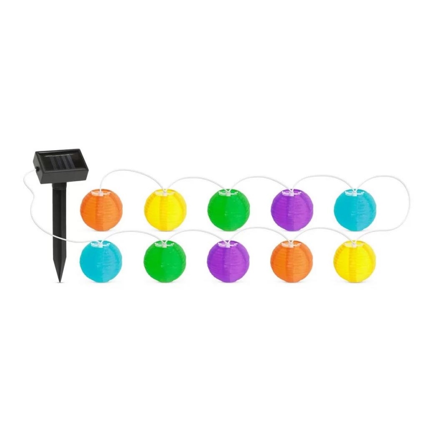 LED Solarni lanac 10xLED/1,2V 3,7m 300mAh IP44 šareni