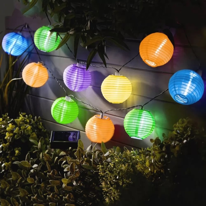 LED Solarni lanac 10xLED/1,2V 3,7m 300mAh IP44 šareni