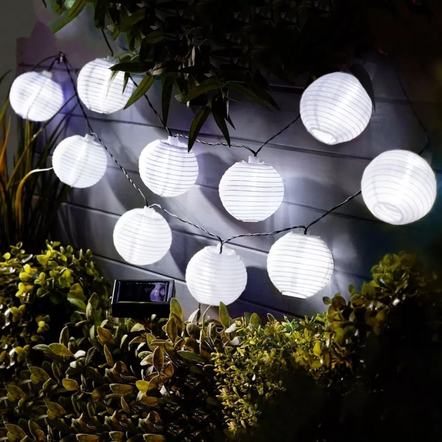 LED Solarni lanac 10xLED/1,2V 300mAh 3,7m IP44 hladna bela